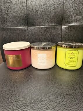 White Barn 3 Wick Candle Bundle Lot of 3